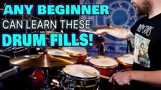 DRUM LESSON 5 Drum Fills Perfect For BEGINNER Drummers [upl. by Jurgen]