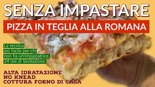 La TEGLIA ROMANA FACILE alta idratazione senza impastare  NO KNEAD  FORNO DI CASA [upl. by Migeon229]