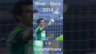 🔙🔙 SUDAMERICANA 2014 quotBOCA SOS MI HIJOquot River Plate 1  0 Boca Juniors futbol football shorts [upl. by Uehttam]