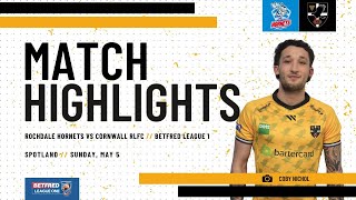 Rochdale Hornets vs Cornwall RLFC Betfred League 1  Extended Highlights [upl. by Ahteral646]