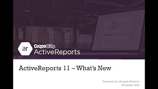 ActiveReports 11  Whats New [upl. by Tan]