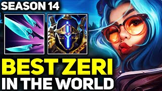 RANK 1 BEST ZERI IN SEASON 14  AMAZING GAMEPLAY  League of Legends [upl. by Dena134]