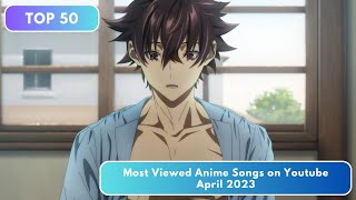 Top 50 Most Viewed Anime Songs on Youtube  April 2023 [upl. by Waite]