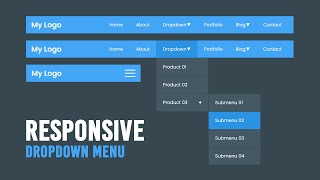 How to Create Responsive Dropdown Menu with Sub Menu in Html CSS amp Javascript [upl. by Seabury]