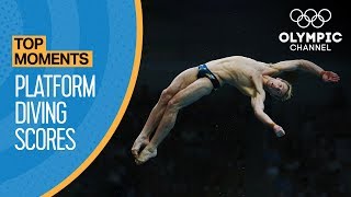 Top 3 Olympic 10M Platform Diving Scores Ever  Top Moments [upl. by Dressel659]