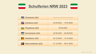 Schulferien NRW 2023 [upl. by Sarazen]