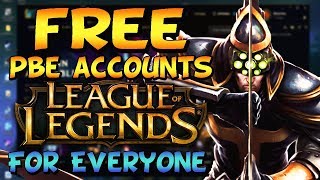 HOW TO GET FREE PBE ACCOUNTS  OPEN SIGN UP  Free Skins and Unlimited RP amp IP  League Of Legends [upl. by Georgette]