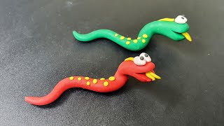 Snake clay modelling for kids How to make Snake clay Toys Making [upl. by Grose953]