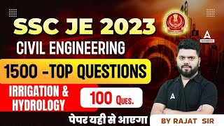 SSC JE Civil Engineering  TOP 1500 Questions  Irrigation amp Hydrology 100 Ques  By Rajat Sir [upl. by Macmahon]