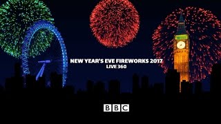 London Fireworks 2016  2017  New Years Eve Fireworks 4k 360 video  BBC One [upl. by Soalokin]