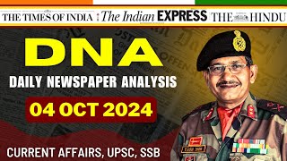 Daily Newspaper Analysis  04 Oct 2024  Current Affairs For Defence Aspirants  SSB upsc cds [upl. by Osmo]