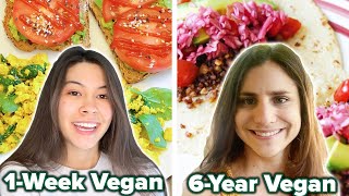 What A Beginner Intermediate And Experienced Vegan Eat In A Day [upl. by Airat699]