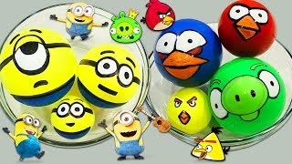 Making Movie Themed Slime with Balloons Compilation Angry Birds Disney Frozen amp Minions [upl. by Nuy]