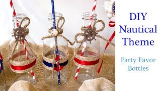 DIY Easy NauticalSailorBeach Theme Party Favor Glass Message Bottles [upl. by Eerihs]