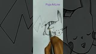 How to draw PikachuPokemon Steps Tutorialanime artmanga drawingcartoon for kids youtubeshorts [upl. by Navnod368]