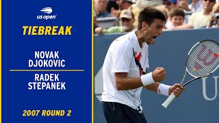 Novak Djokovic vs Radek Stepanek Tiebreak  2007 US Open Round 2 [upl. by Enrobso]