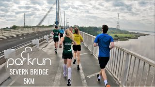 5KM 22 minute parkrun Severn Bridge  Virtual Trail Run Fast Race Treadmill Workout Scenery  Wales [upl. by Tewfik]