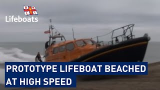 Prototype lifeboat being beached at high speed [upl. by Ezana]