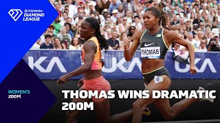 Gabby Thomas snatches dramatic 200m victory in London  Wanda Diamond League 2024 [upl. by Shandie]