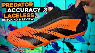 adidas PREDATOR ACCURACY 3 LACELESS  UNBOXING amp REVIEW [upl. by Neyuq]