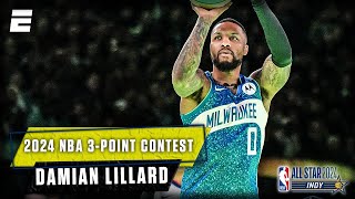 Damian Lillard wins the 2024 NBA 3Point Contest 🏆  NBA on ESPN [upl. by Aerdnak]