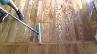 How to Refinish Hardwood Floors  Part 3 Apply Polyurethane [upl. by Stead310]