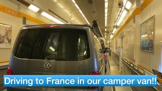 Driving from England to France via Euro tunnel in our VW Campervan [upl. by Sandor]