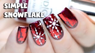 HOW TO Simple Snowflake Nail Art Tutorial  Indigo Nails [upl. by Sivam]