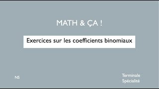 Exercices sur les coefficients binomiaux [upl. by Lynde]