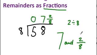 Division with remainders as fractions [upl. by Ellitnahc]