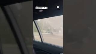 Tornado Tosses Truck into Traffic [upl. by Aicilyhp]