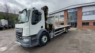 New In Stocklist For Sale DAF LF220 18TONNE EURO 6 FLATBEDCRANE 2017  MX66 MOA [upl. by Nadirehs226]