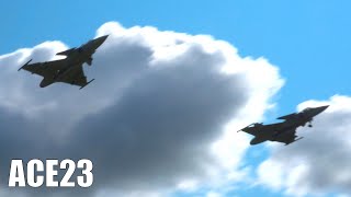 Gripen C Pair Approaching And Landing In Formation  ACE23 4K [upl. by Sherrod268]