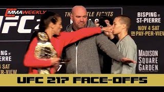 UFC 217 FaceOffs Bisping vs StPierre Jedrzejczyk vs Namajunas Garbrandt vs Dillashaw [upl. by Mellisent]