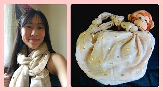 How to Turn a Scarf into a Bag  NO SEWING Quick amp Easy Way to Wear a Scarf  Tutorial [upl. by Madanhoj]