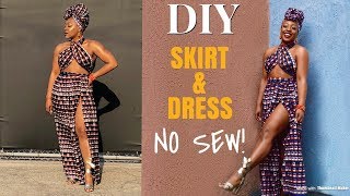 DIY No Sew Skirt and No Sew Dress  Black Panther Outfit Ideas [upl. by Marquis]