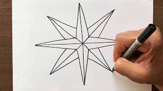 How to Draw a Compass Rose Step by Step [upl. by Enidlareg]