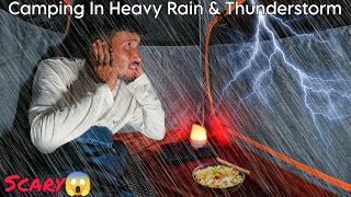 Solo Camping In Heavy Rain amp Thunderstorm  Overnight Rain Camping  Rain Camping Uttarakhand Forest [upl. by Analart]