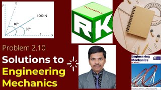 Problem 210 Solution to Engineering Mechanics Timoshenko Young Resolution of Force Components [upl. by Ytiak]