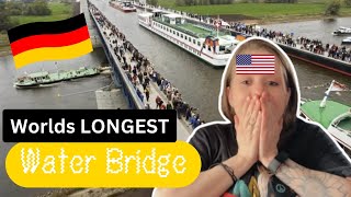 American Reacts to Germanys Magdeburg Water Bridge [upl. by Glantz]