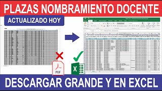 ¡¡URGENTE Descargar EN EXCEL  Plazas para NOMBRAMIENTO DOCENTE 2023  Editable  Imprimible [upl. by Einaj122]