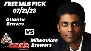 MLB Picks and Predictions  Atlanta Braves vs Milwaukee Brewers 72123 Free Best Bets amp Odds [upl. by Ednargel]