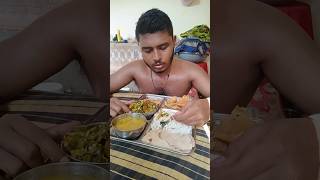 Eating Basmati Chawal Aalu Bhindi Ki Bhujiya praveensharmaps shorts [upl. by Dasya]