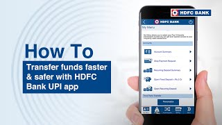 Transfer funds faster amp safer with HDFC Bank UPI app [upl. by Allenotna]