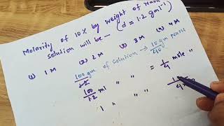 Molarity ww solution chapter neet neetchemistry [upl. by Eiuqnom]