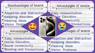 Advantages And Disadvantages Of Mobile Phone  Mobile Phones Advantages And Disadvantages [upl. by Hiroshi220]