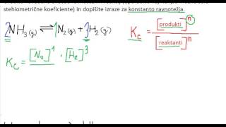 Ravnotežne reakcije  1 naloga [upl. by Cence]