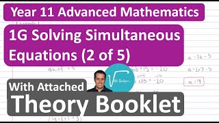 1G Solving Simultaneous Equations 2 of 5 [upl. by Adelheid]