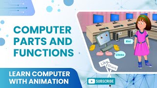 Basics of Computers  Computer Parts and Functions  Parts of Computer System Name  Animation [upl. by Chlo]