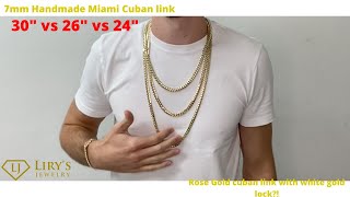 Handmade Miami Cuban Links length comparison  Lirys Jewelry [upl. by Edelsten121]